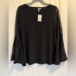 Versona Black Lace Flare Sleeve Top